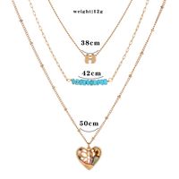 New Hot-selling Multi-element Natural Abalone Pearl  Combination Metal Multilayer Alloy Necklace sku image 2