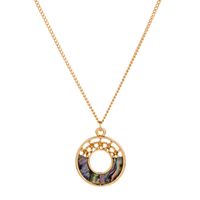 Fashion Design Natural Abalone Shell Geometric Alloy Pendant For Women Jewelry sku image 6