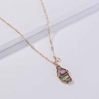 Fashion New Simple  Special-shaped Natural Color Shell Piece Alloy Necklace sku image 4
