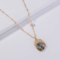 Fashion New Simple  Special-shaped Natural Color Shell Piece Alloy Necklace sku image 5