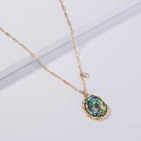 Fashion New Simple  Special-shaped Natural Color Shell Piece Alloy Necklace sku image 6
