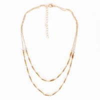 Simple Fashion Double-layer Metal Wild And Generous Diamond Geometric Necklace For Women sku image 1