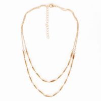 Collier Géométrique De Diamant Sauvage Et Généreux À Double Couche En Métal De Mode Simple Pour Les Femmes sku image 1