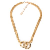 Simple Two-ring Interlocking Item Single-layer Exaggerated Circle Alloy Sweater Chain For Women sku image 1