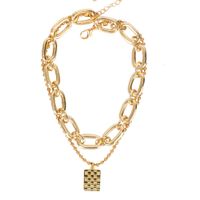 Europäische Und Amerikanische Kreative Mode Persönlichkeit Halskette Damen Einfache Metall Quadratische Anhänger Schlüsselbein Kette Halskette 14150 sku image 1