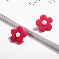 Korea's Simple And Cute Girl Candy Color Matching Flower Earrings main image 3