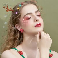 Korea's Simple And Cute Girl Candy Color Matching Flower Earrings main image 5