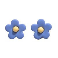Korea's Simple And Cute Girl Candy Color Matching Flower Earrings main image 6