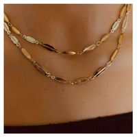 Simple Fashion Double-layer Metal Wild And Generous Diamond Geometric Necklace For Women main image 1