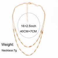 Simple Fashion Double-layer Metal Wild And Generous Diamond Geometric Necklace For Women main image 3