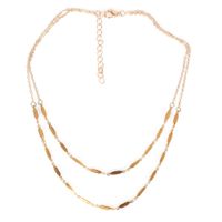 Simple Fashion Double-layer Metal Wild And Generous Diamond Geometric Necklace For Women main image 6