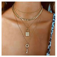 Collier Pendentif En Alliage Métallique Multicouche À La Mode Pour Femmes main image 1