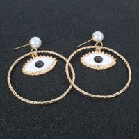 Korean Fashion Style Alloy Dripping Eyes Round Earrings Wholesale Nihaojewerly main image 3