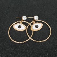 Korean Fashion Style Alloy Dripping Eyes Round Earrings Wholesale Nihaojewerly main image 4