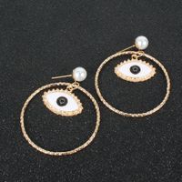 Korean Fashion Style Alloy Dripping Eyes Round Earrings Wholesale Nihaojewerly main image 5