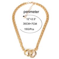 Simple Two-ring Interlocking Item Single-layer Exaggerated Circle Alloy Sweater Chain For Women main image 6