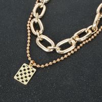 Fashion Wild Item Simple Metal Square Women's Pendant Clavicle Chain Necklace main image 3