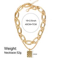 Europäische Und Amerikanische Kreative Mode Persönlichkeit Halskette Damen Einfache Metall Quadratische Anhänger Schlüsselbein Kette Halskette 14150 main image 6