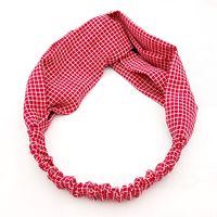 Spring New Hair Accessories Pure Color Fabric Floral Stripe Cross Hair Band Wholesale sku image 2