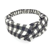 Spring New Hair Accessories Pure Color Fabric Floral Stripe Cross Hair Band Wholesale sku image 3