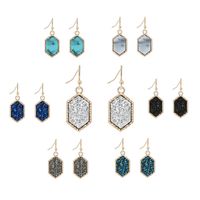 Hot-selling Crystal Cluster Turquoise Earrings Imitation Natural Stone Earrings Wholesale Nihaojewelry main image 1