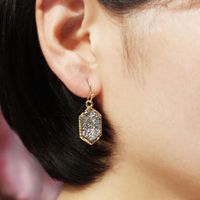 Hot-selling Crystal Cluster Turquoise Earrings Imitation Natural Stone Earrings Wholesale Nihaojewelry main image 4