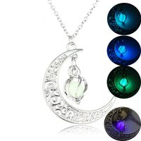 Hot Sale Moon Luminous Fashion Luminous Pendant Necklace Wholesale main image 2