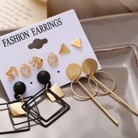 New Elephant Diamond Ring Earrings Set 5 Pairs Of Creative Retro Simple Alloy Earrings Wholesale Nihaojewelry main image 5