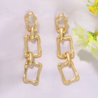Concave-convex Gold Geometric Round Square Alloy Generous Fashion Earrings Wholesale main image 1