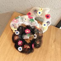 Korean Three-dimensional Embroidery Lace Flower Hair Tie Retro Hair Scrunchies Wholesale Nihaojewelry main image 2