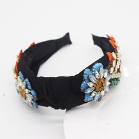 New Baroque Crystal Fabric Geometry Beautiful Headband  Wholesale main image 5