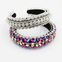 Baroque Palace Style Full Diamond Gemstone Retro Wide-sided Thickened Exaggerated Headband Wholesale Nihaojewelry main image 2