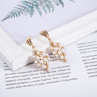 New Fashion Grape Pearl Diamond Simple Alloy Earrings For Women main image 5