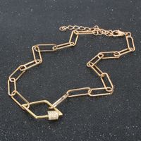 Hot Sale Geometric Link Buckle Fashion Alloy Clavicle Chain Pendant Necklace main image 4