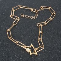 Hot Sale Geometric Link Buckle Fashion Alloy Clavicle Chain Pendant Necklace main image 5
