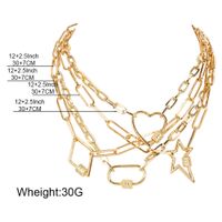 Hot Sale Geometric Link Buckle Fashion Alloy Clavicle Chain Pendant Necklace main image 6