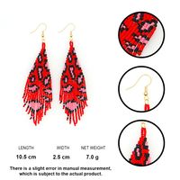 Hot Fashion Rice Beads Woven Leopard Fringe Earrings Wholesale Nihaojewelry main image 6