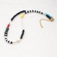 Fashion Rice Beads Letter Necklace Female Bohemian Beach Wind Natural Pearl Clavicle Chain main image 5