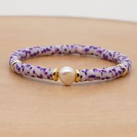 Hot Sale Fashion Trendy Vacation Beach Style Natural Baroque Pearl Color Soft Ceramic Letter Bracelet main image 5