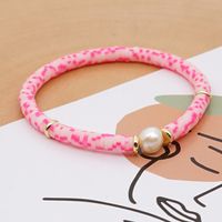Hot Sale Fashion Trendy Vacation Beach Style Natural Baroque Pearl Color Soft Ceramic Letter Bracelet main image 3