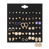 New 30 Pairs Irregular Circle Geometric Exaggerated Retro Alloy Earrings Set For Women main image 6