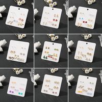 Korean Students Wild Simple Alloy 7-pieces Earring Set Week Combination main image 1