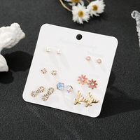 Korean Students Wild Simple Alloy 7-pieces Earring Set Week Combination main image 6
