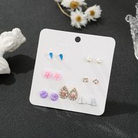 Korean Students Wild Simple Alloy 7-pieces Earring Set Week Combination main image 4