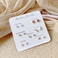 S925 Silver Needle Micro Inlaid Crystal Short Earrings Wholesale Nihaojewelry main image 5