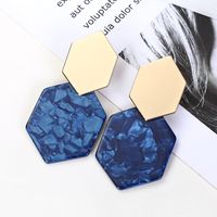 Vente Chaude Alliage Hexagonal Diamant Géométrique Acrylique Pendentif Boucles D&#39;oreilles En Gros Nihaojewelry main image 5
