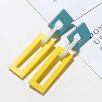 Korea Acrylic Fashion Geometric Square Pendant Contrasting Color Chain Long Earrings Wholesale Nihaojewelry main image 5