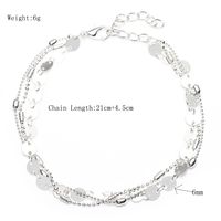 Fashion Suit Alloy Bead Chain Handmade Sequin Beach Layered Anklet main image 6