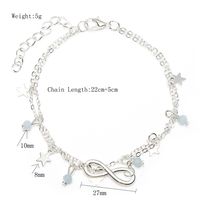 New Footwear Fashion Simple Good Luck Number 8 Crystal Five-pointed Star Tassel Multilayer Anklet main image 6