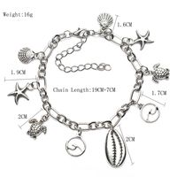 New Fashion Ocean Series Starfish Wave Shell Alloy Pendant Anklet For Women main image 6